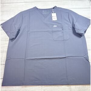 FIGS Leon Three-Pocket Men’s Scrub Top Graphite Gray Size 3XL